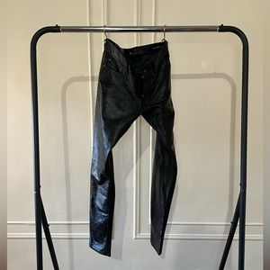 YSL Black Skinny Faux Leather Pants